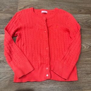 Lilly Pulitzer Caroline Cable Knit Cardigan Sweater S Coral Button Front Preppy